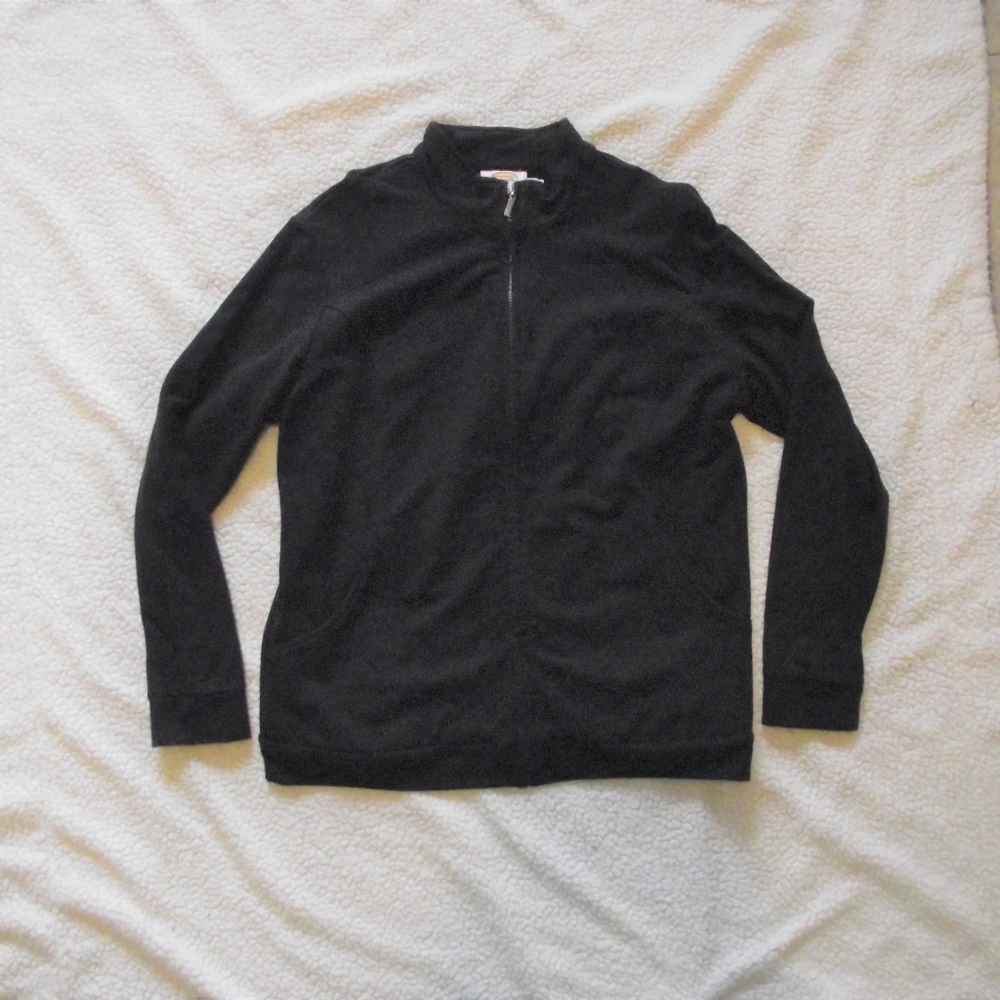 Talbots 1X Black Full Zip Sweatshirt Jacket